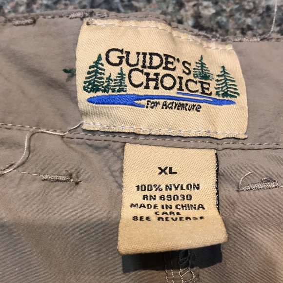 Army green Guide’s Choice XL shorts.  Many pockets.  Nylon and elastic - Picture 2 of 8